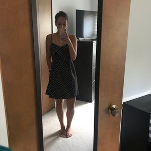 J.Crew Factory black with white polka dots dress